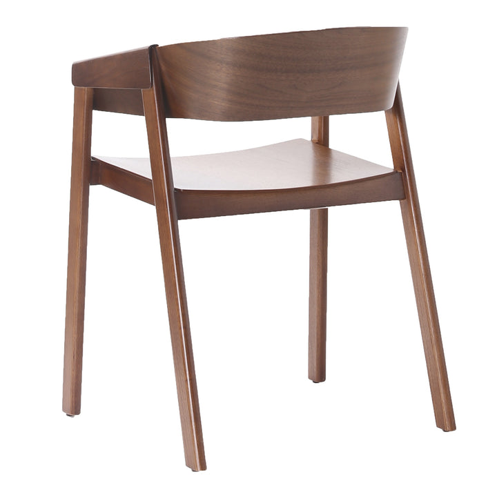 Renova Mid-Century Modern Solid Oak Dining And Lounge Chair, Natural Finish (Set of 2)