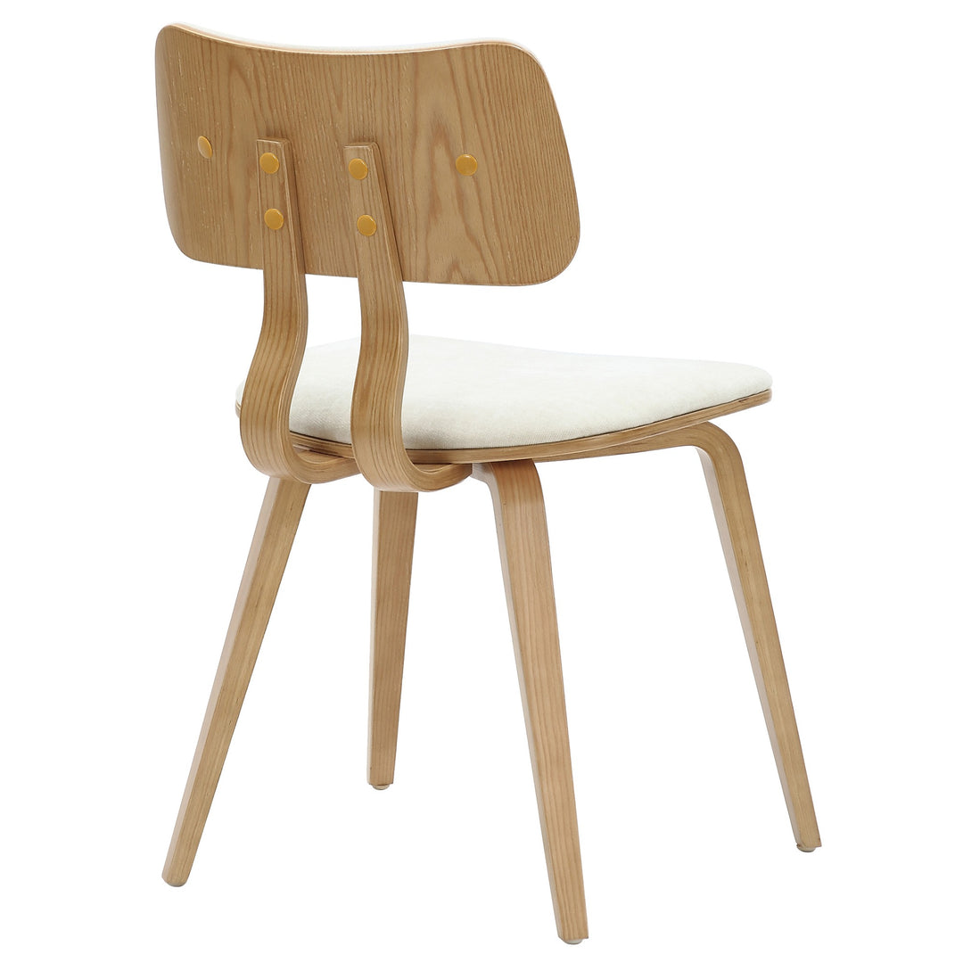 Castello Mid-Century Modern Dining And Accent Chair, Natural Wood Finish