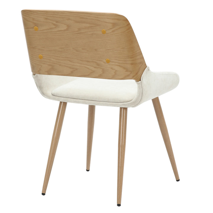 Modena Mid-Century Modern Dining And Accent Chair, Natural Wood Finish