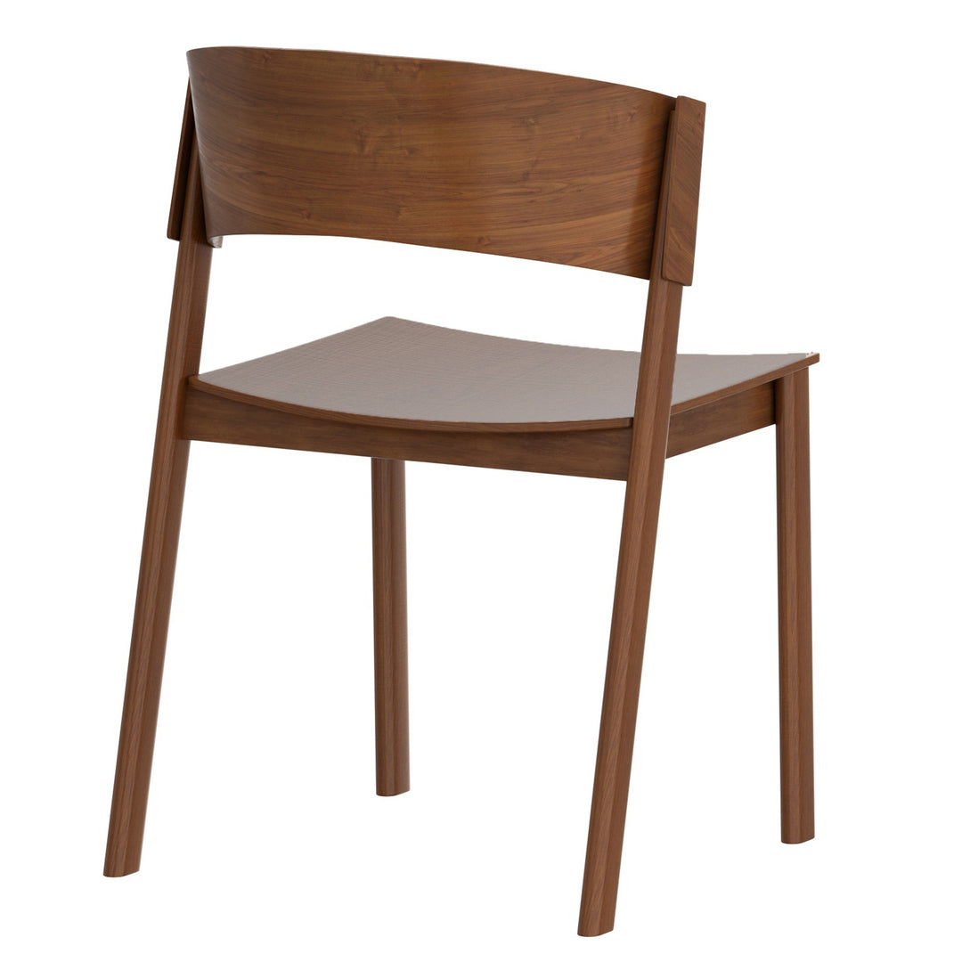 Cortina Mid-Century Modern Dining/Lounge Chair, Walnut Finish (Set of 2)