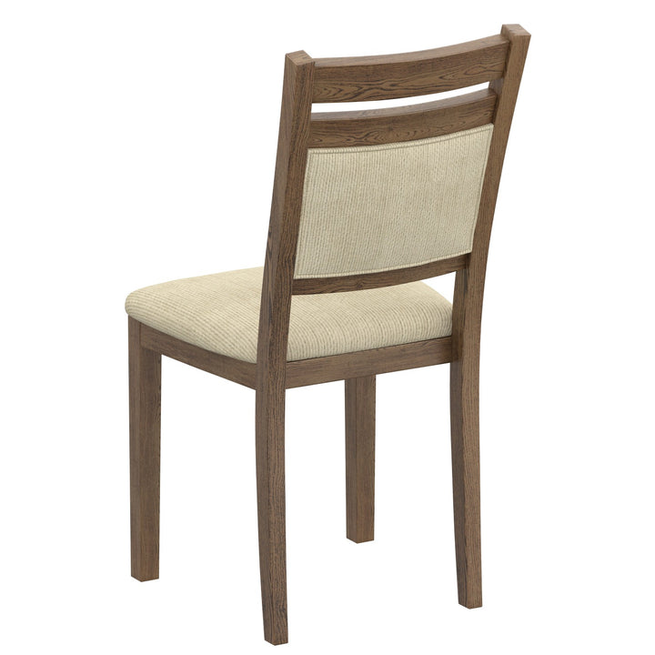 Savona Modern Dining/Lounge Chair, Walnut Finish with Beige Fabric Upholstery (Set of 2)