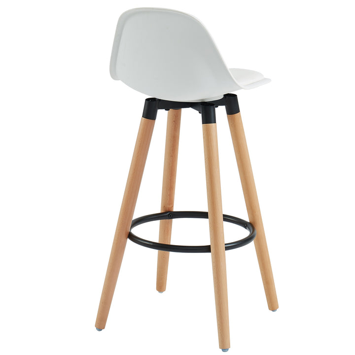 Lumetrix Counter Stool – Set of 2, 26" Curved ABS Seat Faux Leather Upholstered Stools with Beechwood Legs (Copy)