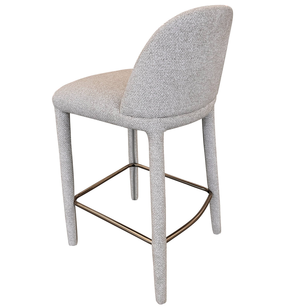 Tavior Counter Stool – Set of 2, 26" Multi-Toned Fabric Upholstered Stools with Aged Gold Footrest