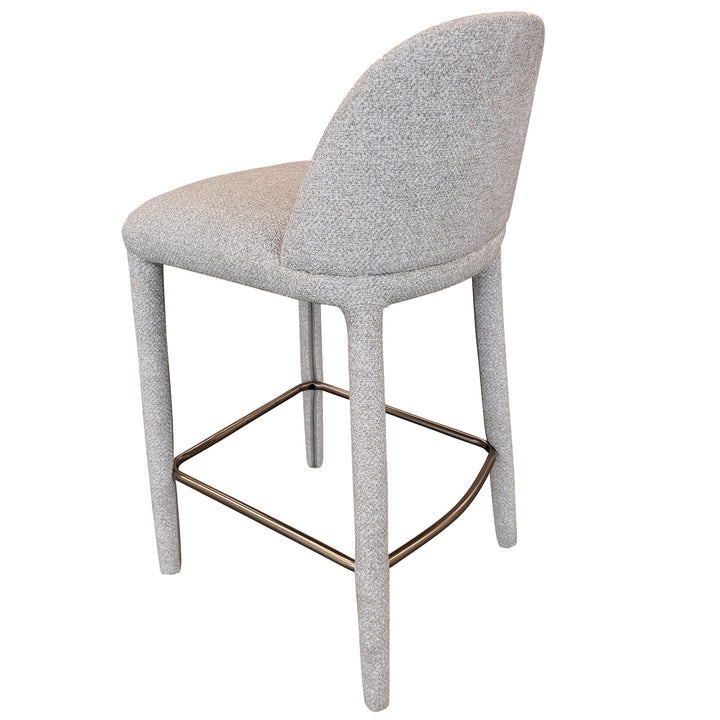 Tavior Counter Stool – Set of 2, 26" Multi-Toned Fabric Upholstered Stools with Aged Gold Footrest