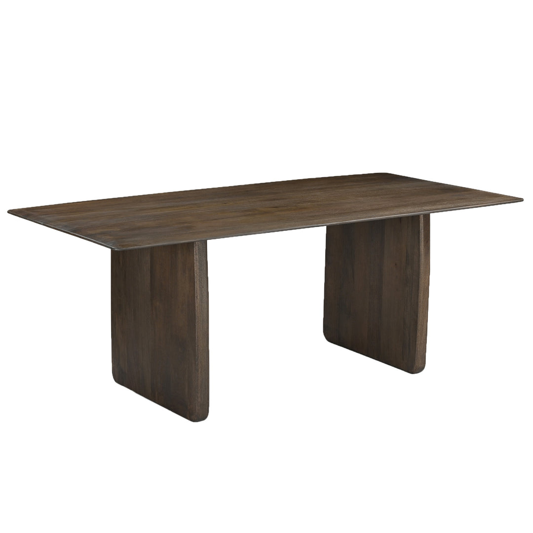 Iversona 7-Piece Mid-Century Modern Mocha Dining Set with Walnut Solid Wood Chairs