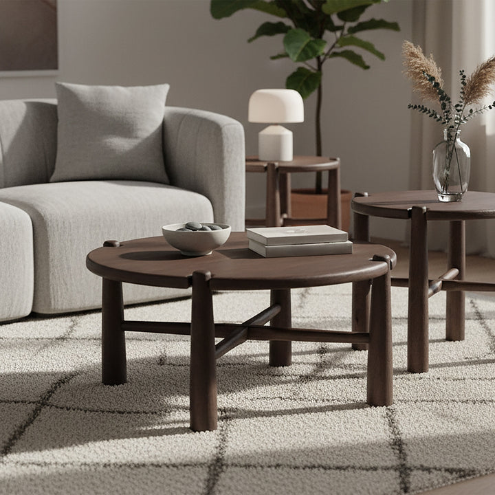 Morvello Mid-Century Modern Solid Mango Wood Coffee Table