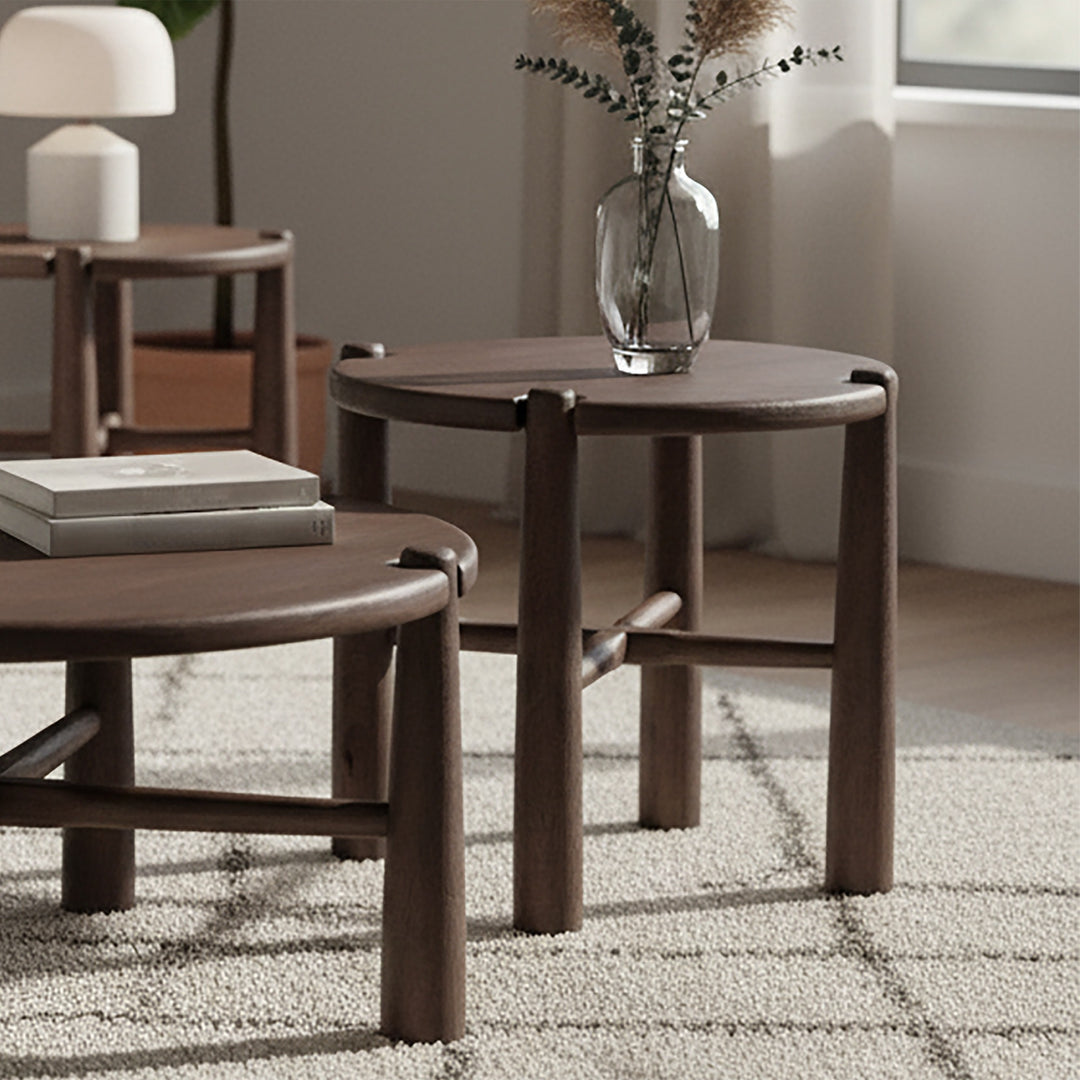 Morvello Mid-Century Modern Solid Mango Wood Accent Table