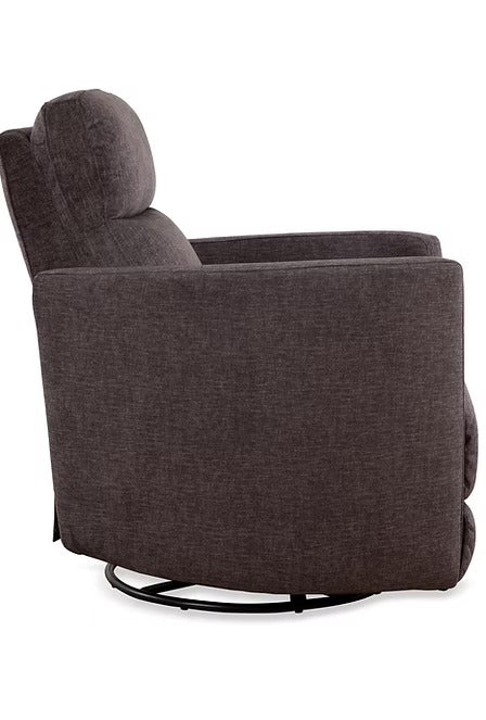Xelviora Recliner Chair in Soft Gun Metal Fabric with Swivel Glider Mechanism, Hidden Pull Handle &amp; Zero Wallhugger Design