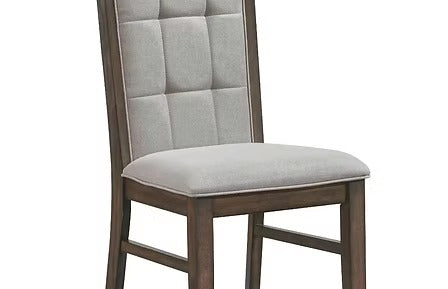 Sylviano 7-Piece Dinette Set – Rustic Brown Faux Marble Table with Rubber Wood Base &amp; Fabric Upholstered Chairs