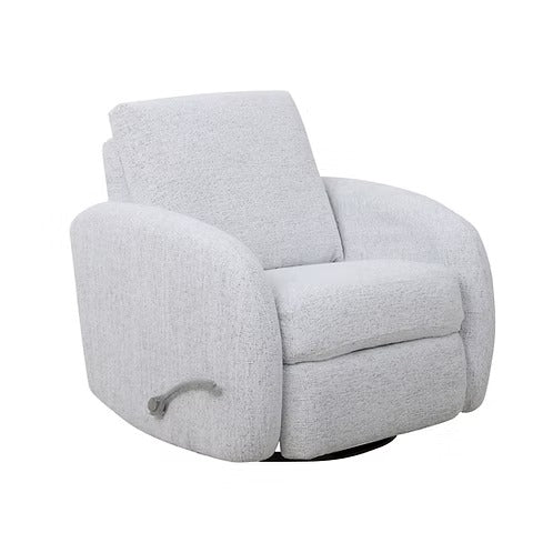 Zenvaro Recliner Chair in Soft Sahara Arctic Fabric with Adjustable Headrest, Swivel Glider Mechanism &amp; Side-Mounted Steel Handle