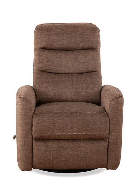 Torvella Recliner Chair with Side-Mounted Steel Pull Handle, Glider Rocking Mechanism &amp; Zero Wallhugger Design in Soft Chocolate Fabric