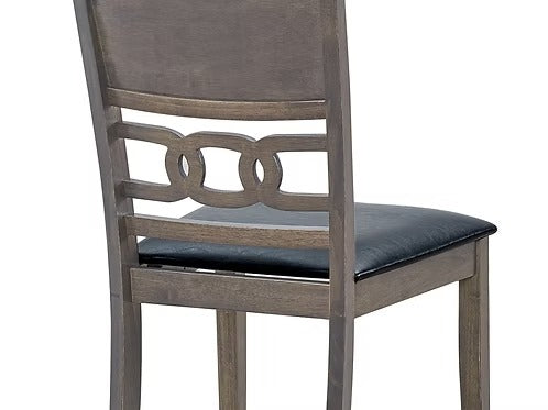 Marenzo 7-Piece Dining Set – Antique Grey Modern Finish Rectangular Table with PU Chairs