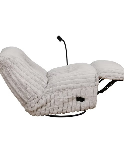 Pralvion Recliner Chair with Cell Phone Holder, Swivel Glider Function, Zero Wallhugger Design &amp; Soft Corduroy Fabric