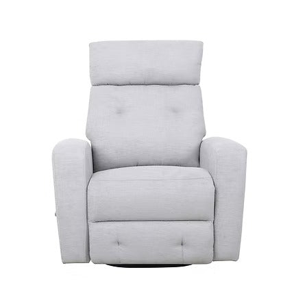 Uveron Recliner Chair with Side-Mounted Steel Pull Handle, Glider Rocking Mechanism & Soft Light Grey Fabric