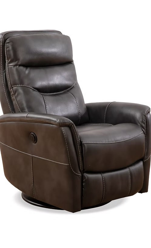 Nivello Power Recliner Chair with Swivel &amp; Glider Function, Zero Wallhugger Design, Soft Grey PU &amp; High-Density Foam Comfort