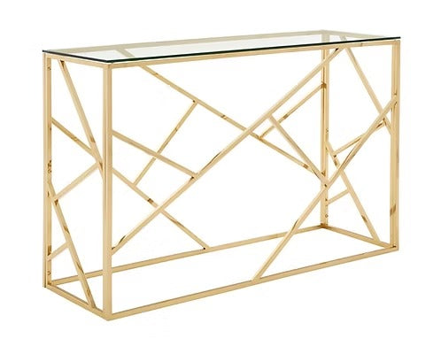 Torvexo 3 Piece Coffee Table Set – Modern Clear Tempered Glass Coffee Table with Gold Frame