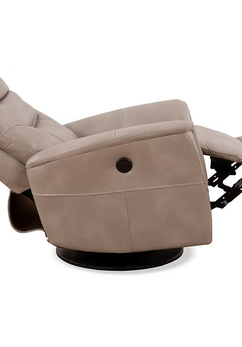 Nivello Power Recliner Chair with Swivel & Glider Function, Zero Wallhugger Design, Soft Black PU Upholstery & High-Density Foam Comfort (Copy)