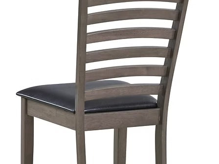 Zenvira 7-Piece Dining Set – Antique Grey Modern Finish Rectangular Table with Ladder Back Chairs