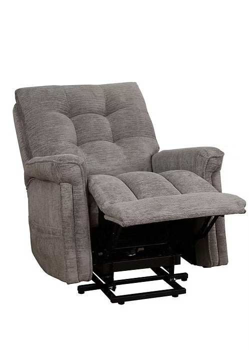 Elvexo Lift Chair in Soft Grey Fabric with Wired Remote Control &amp; High-Density Comfort Seating