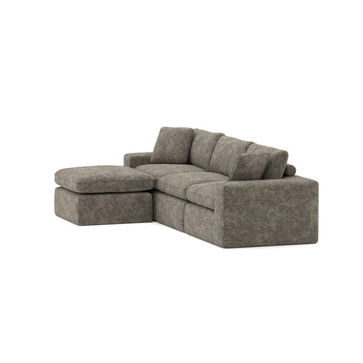 Elysian Sectional Sofa – Modern Luxury L Shape Design with Floating Ottoman, High Density Comfort Seating and Premium Fabric Upholstery