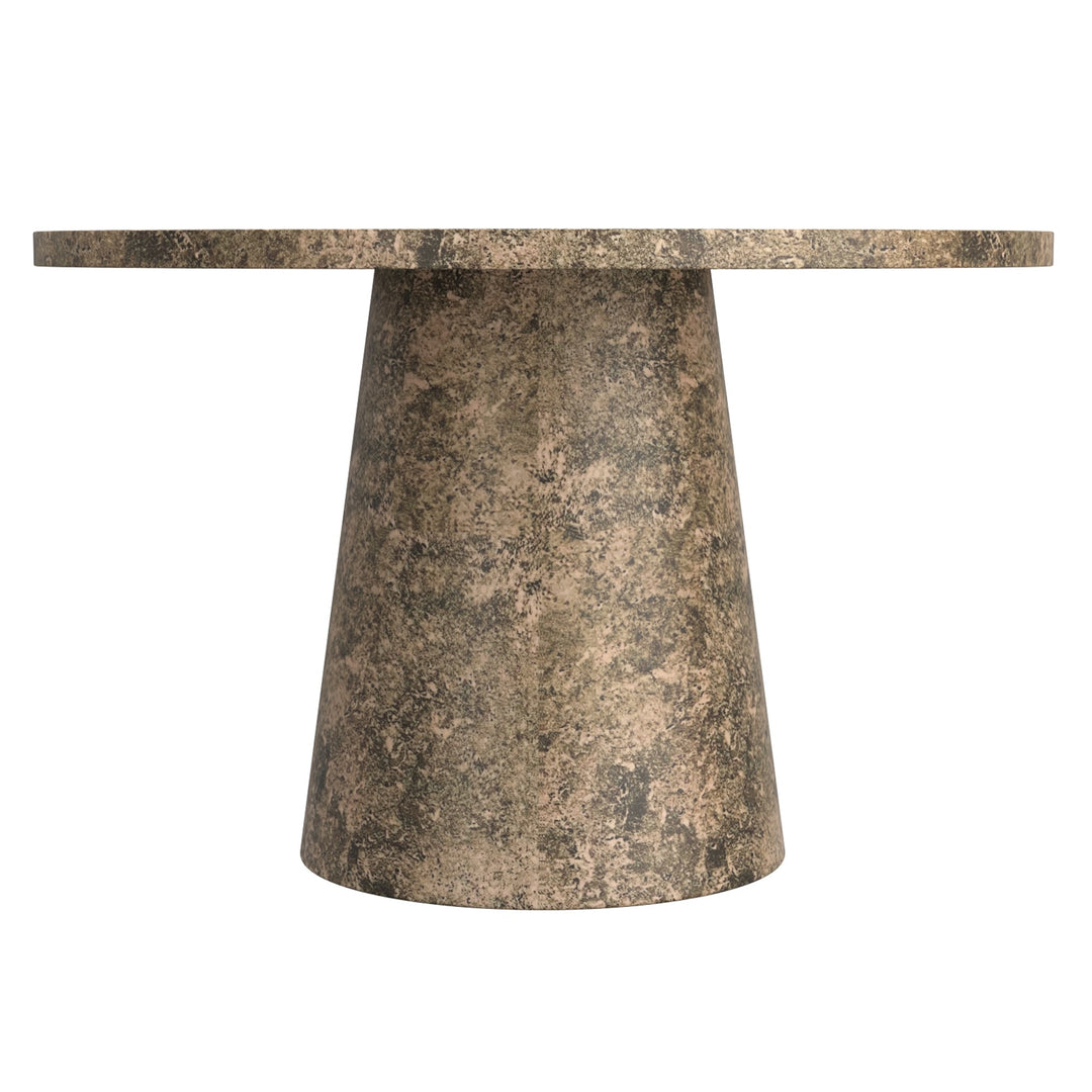 Norwick Modern Pedestal Dining Table – 48" Round Engineered Wood Table with Faux Stone Finish, Laminated Veneer Surface, Scratch & Water-Resistant Coating and Contemporary Design