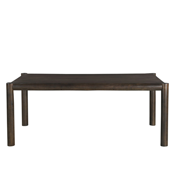 Corvane Mid-Century Modern Solid Wood Rectangular Dining Table – Mocha Finish with Sturdy Post Leg Design