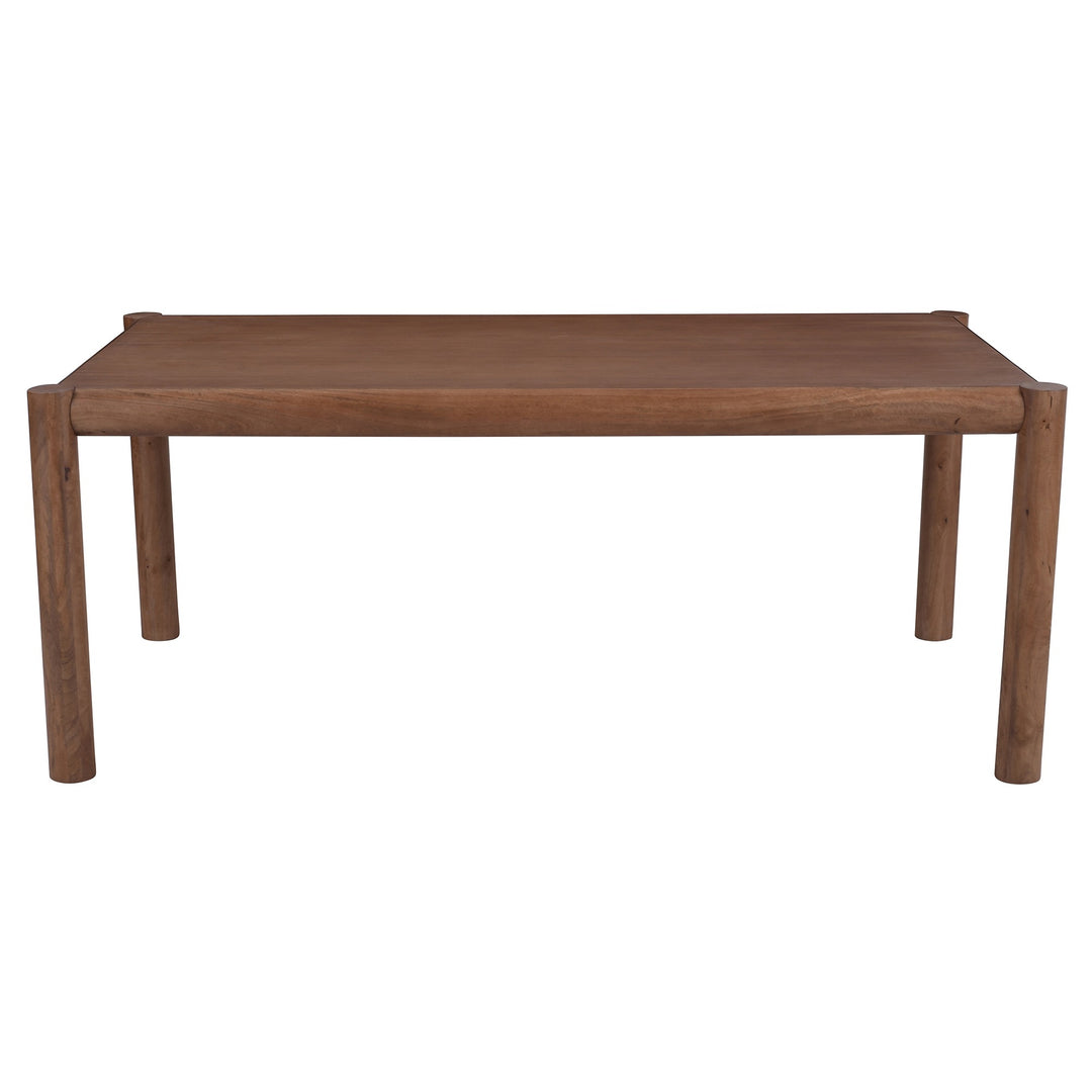 Corvane Mid-Century Modern Solid Wood Rectangular Dining Table – Walnut Finish with Sturdy Post Leg Design