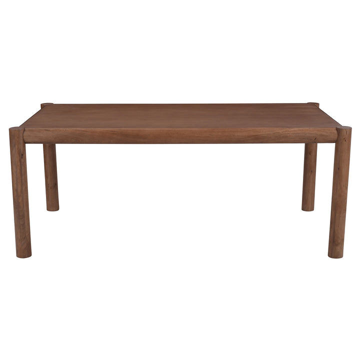 Corvane Mid-Century Modern Solid Wood Rectangular Dining Table – Walnut Finish with Sturdy Post Leg Design