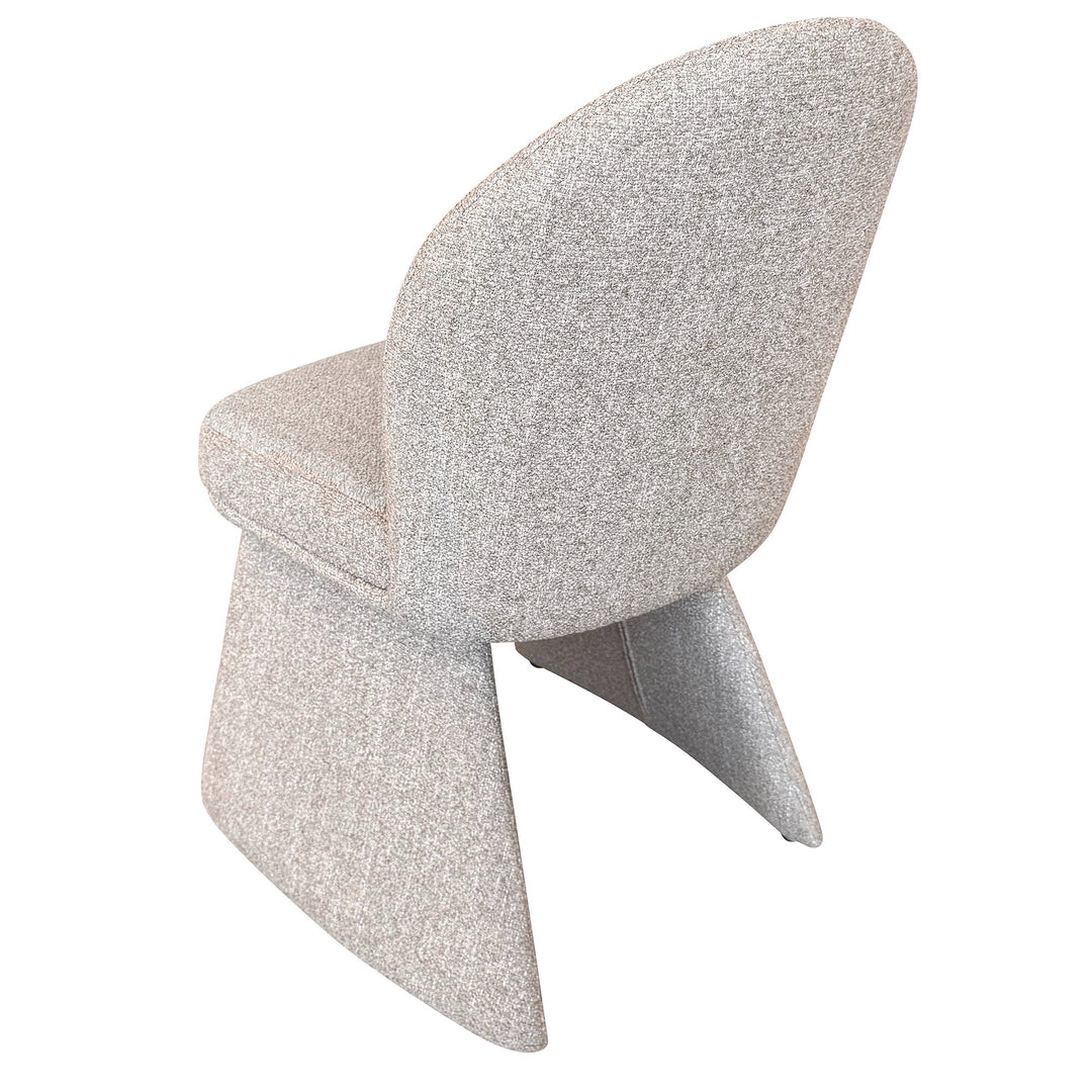 Montaro Modern Dining & Lounge Chair with Ivory And Gold Multi-Tone Boucle Fabric Upholstery, Curved Back & Splayed Legs