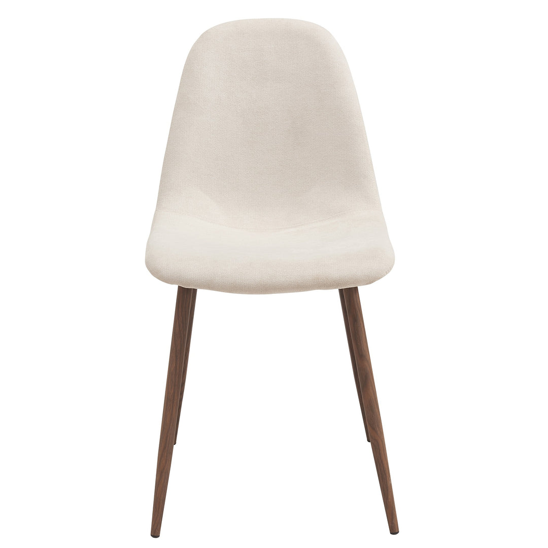 Eltravo Mid-Century Modern Chair – Set of 4 Curved Wood Frame Fabric Upholstered Chairs with Walnut Finish Metal Legs
