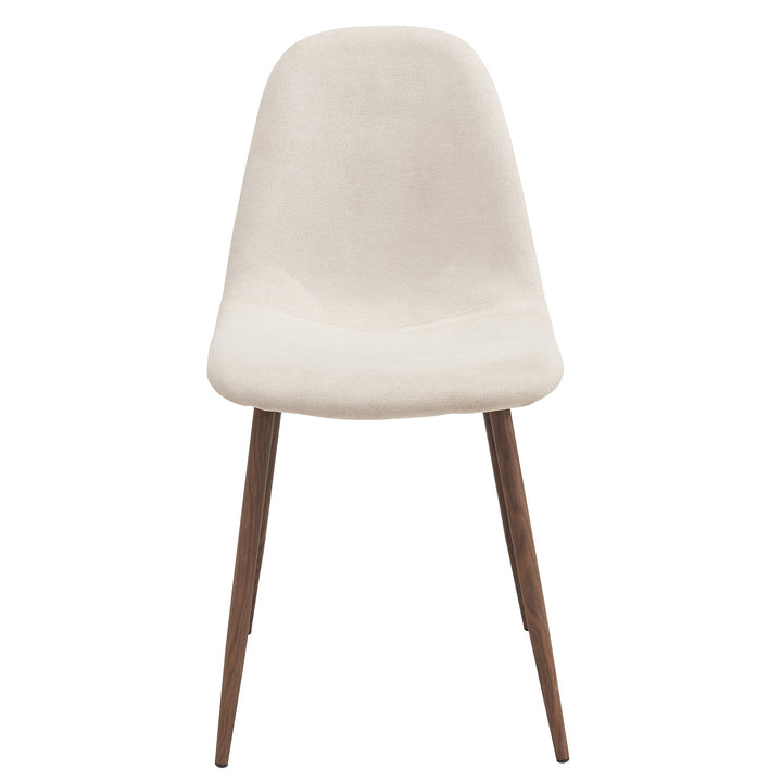 Eltravo Mid-Century Modern Chair – Set of 4 Curved Wood Frame Fabric Upholstered Chairs with Walnut Finish Metal Legs