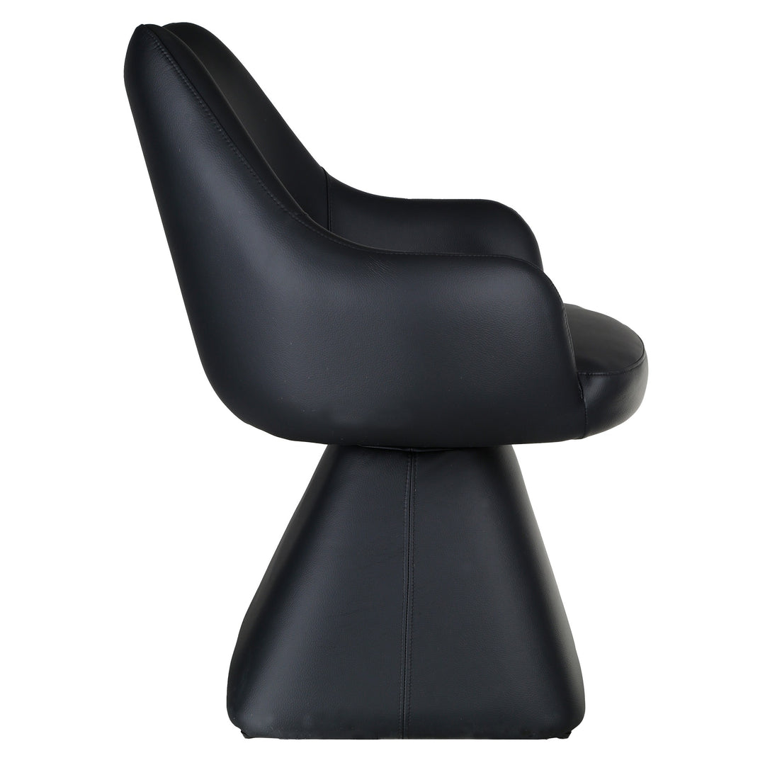 Brinova Contemporary Dining Side Chair – Swivel Faux Leather Upholstered Chair with Automatic Return Seat