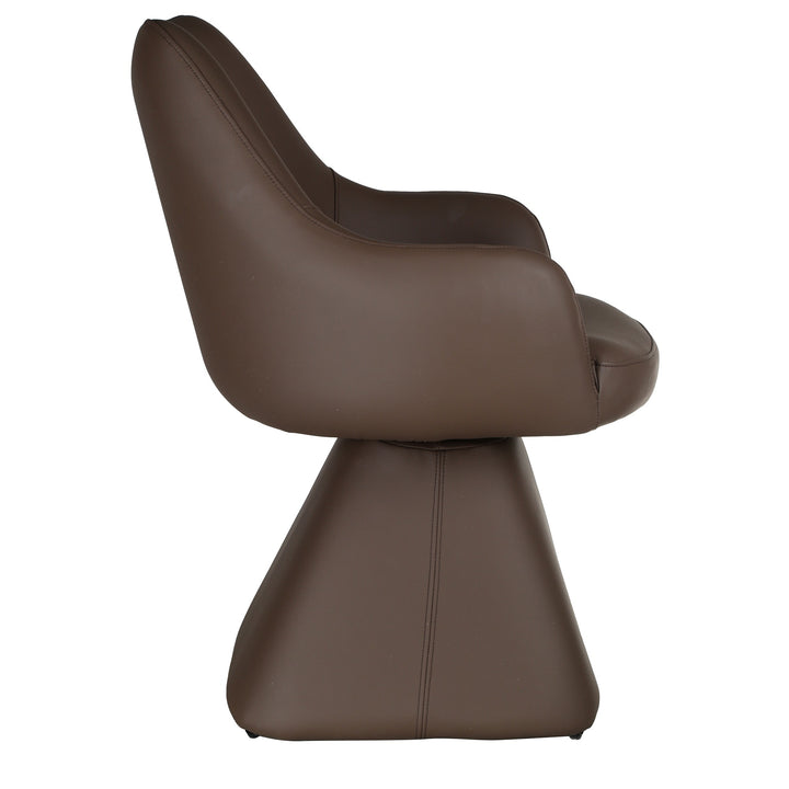 Brinova Contemporary Dining Side Chair – Swivel Faux Leather Upholstered Chair with Automatic Return Seat