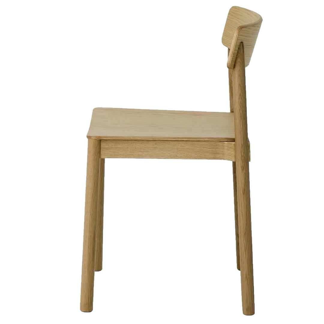 Loreto Dining Chair (Set of 4) – Mid-Century Modern Stackable Dining Chairs with Solid Oak Construction &amp; Natural Wood Grain Finish