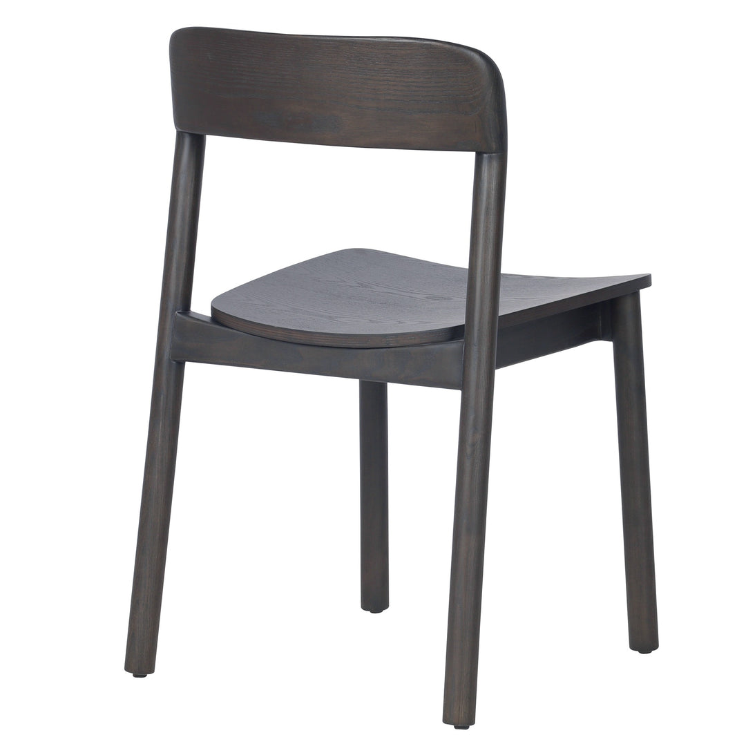 Bresca Mid-Century Modern Stackable Solid Wood Dining Chair, Mocha Finish (Set of 4)