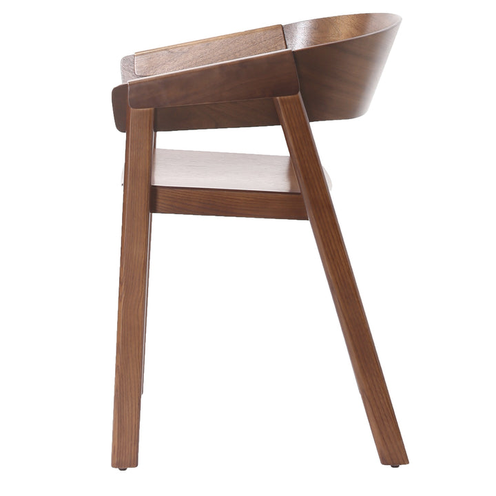 Renova Mid-Century Modern Solid Oak Dining And Lounge Chair, Natural Finish (Set of 2)