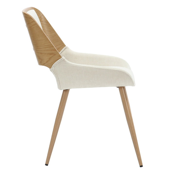 Modena Mid-Century Modern Dining And Accent Chair, Natural Wood Finish
