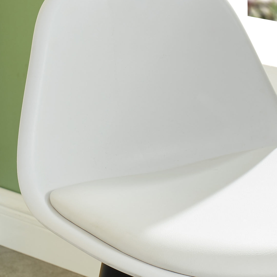 Lumetrix Counter Stool – Set of 2, 26" Curved ABS Seat Faux Leather Upholstered Stools with Beechwood Legs (Copy)