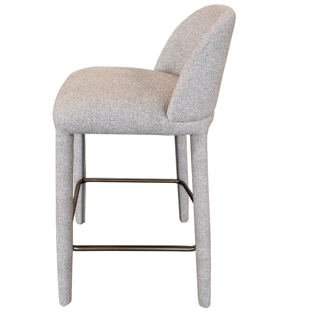 Tavior Counter Stool – Set of 2, 26" Multi-Toned Fabric Upholstered Stools with Aged Gold Footrest