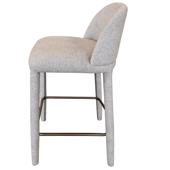 Tavior Counter Stool – Set of 2, 26" Multi-Toned Fabric Upholstered Stools with Aged Gold Footrest
