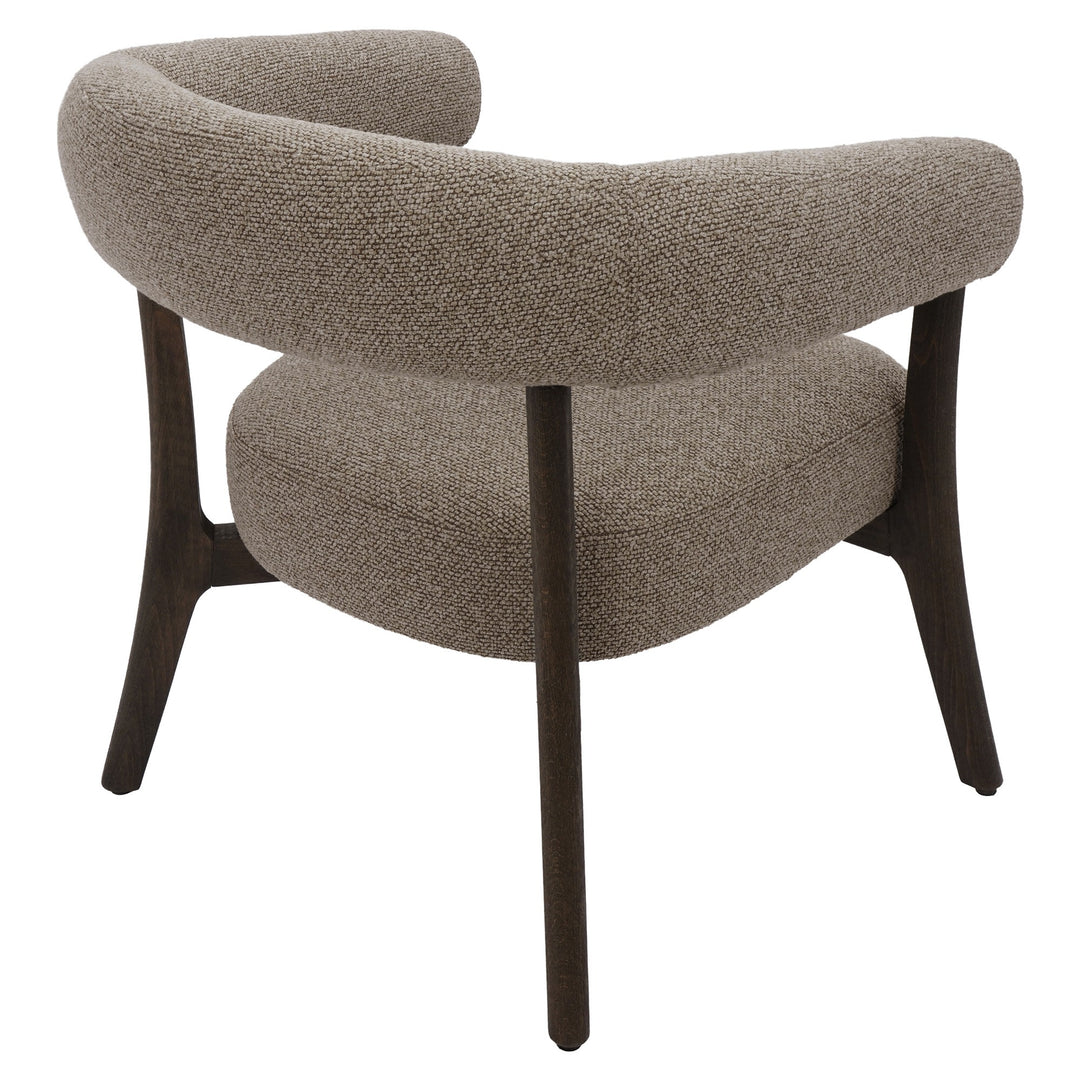 Umberridge Mid-Century Modern Accent Chair with Textured Two-Tone Upholstery And Walnut Finish Wood Frame