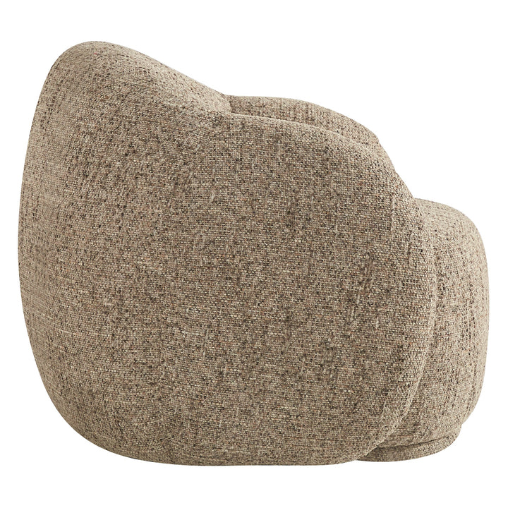 Fairmont Modern Bucket-Style Lounge Chair – Plush Cloud-Inspired Accent Chair with Gold & Charcoal Textured Fabric Upholstery and Foam Cushion Comfort