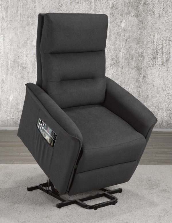 Elysia Recliner Lift Chair | Dark Grey Power Reclining Fabric Chair