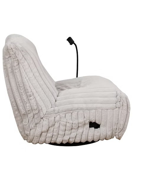 Pralvion Recliner Chair with Cell Phone Holder, Swivel Glider Function, Zero Wallhugger Design &amp; Soft Corduroy Fabric