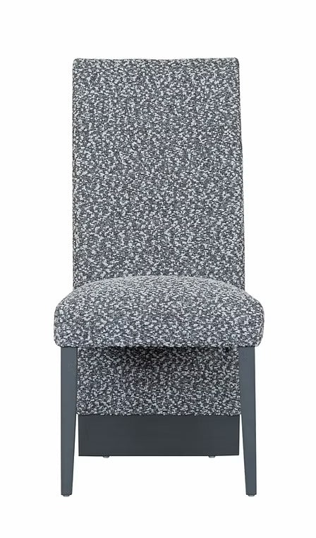Maison Virel 2-Piece Modern Soft Grey Fabric Dining Chair Set with Plush Channel Tufting