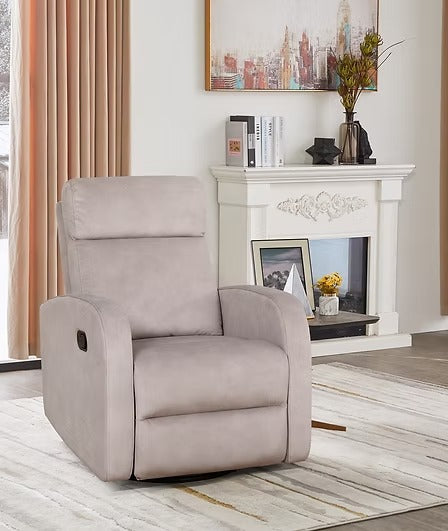 Wervano Recliner Chair with Swivel Glider Mechanism, Zero Wallhugger Design &amp; Soft Latte Fabric