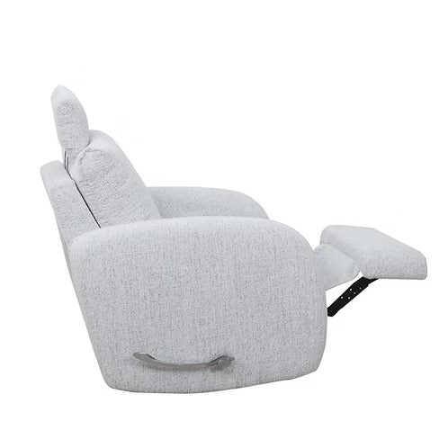 Zenvaro Recliner Chair in Soft Sahara Arctic Fabric with Adjustable Headrest, Swivel Glider Mechanism &amp; Side-Mounted Steel Handle