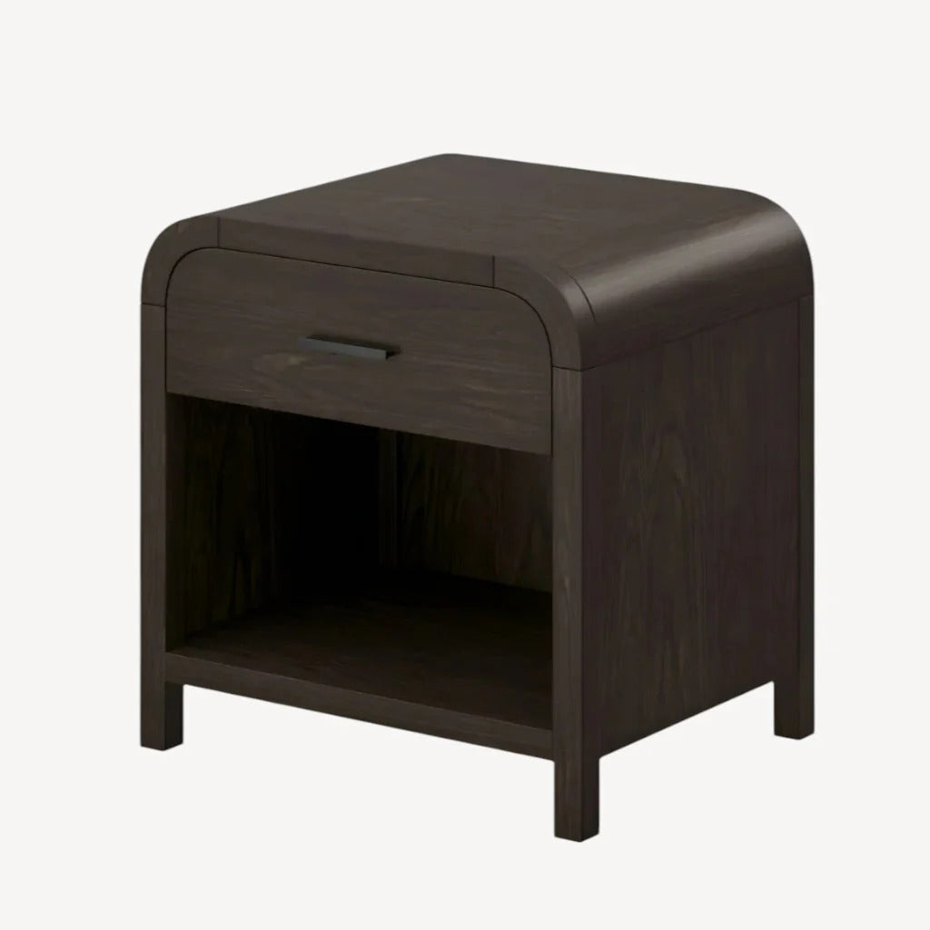 Monarch 1-Drawer Accent Table – Wood Finish with Charging Station