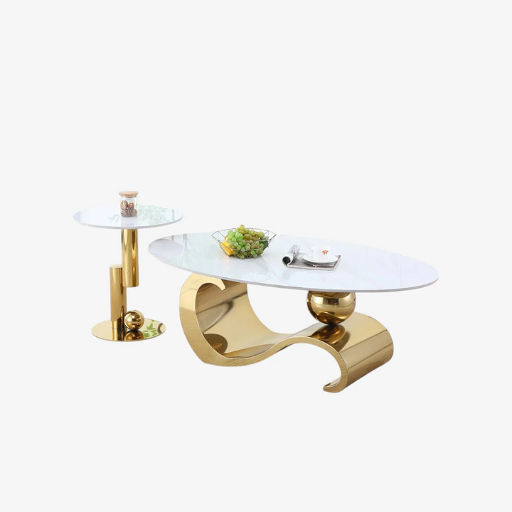 Palazzo Gold Metallic Luxury Coffee Table Set