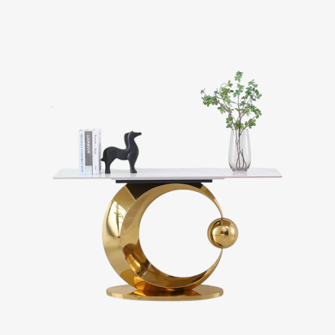 Luxevia Half Moon Console Table – Sophisticated Modern Elegance